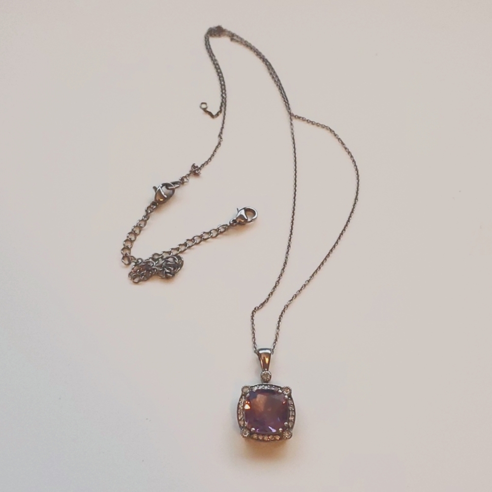 Purple stone necklace